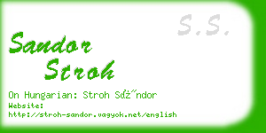 sandor stroh business card
